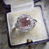 Women's Simple Geometric Alloy Ring With Inlaid Ruby Electroplated Fashion Jewelry