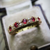 Women's Simple Geometric Alloy Ring With Inlaid Ruby Electroplated Fashion Jewelry