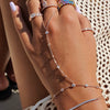 Women's Simple Geometric Copper Bracelet With Zircon Inlaid Ring Chain Electroplated Crystal Linked Bracelet