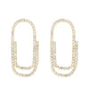 Women's Simple Geometric Copper Diamond Paper Clip Earrings