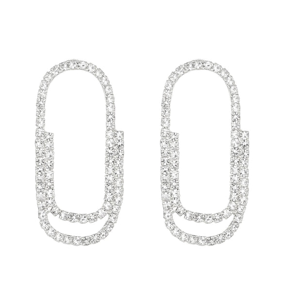 Women's Simple Geometric Copper Diamond Paper Clip Earrings