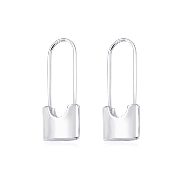 Women's Simple Geometric Copper Diamond Paper Clip Earrings