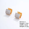 Women's Simple Geometric Copper Heartshaped Ushaped Ear Buckle Diamondembedded Electroplated Earrings Jewelry