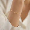Women's Simple Geometric Copper Paperclip Cross Bracelet With Zircon Inlay And Electroplated Finish Fashion Jewelry Gift