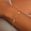 Women's Simple Geometric Copper Paperclip Cross Bracelet With Zircon Inlay And Electroplated Finish Fashion Jewelry Gift