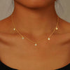 Women's Simple Geometric Copper Pendant Choker Necklace With Zircon Electroplated Fashion Jewelry Gift