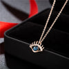 Women's Simple Geometric Copper Pendant Necklace With Rose Gold Tone Zircon Micro Inlay And Cross Chain