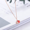 Women's Simple Geometric Copper Pendant Necklace With Rose Gold Tone Zircon Micro Inlay And Cross Chain