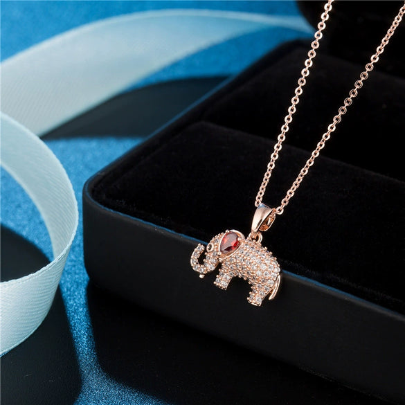 Women's Simple Geometric Copper Pendant Necklace With Rose Gold Tone Zircon Micro Inlay And Cross Chain