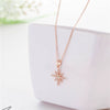 Women's Simple Geometric Copper Pendant Necklace With Rose Gold Tone Zircon Micro Inlay And Cross Chain