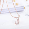 Women's Simple Geometric Copper Pendant Necklace With Rose Gold Tone Zircon Micro Inlay And Cross Chain