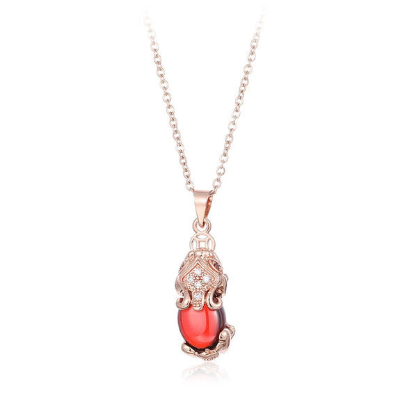 Women's Simple Geometric Copper Pendant Necklace With Rose Gold Tone Zircon Micro Inlay And Cross Chain