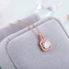 Women's Simple Geometric Copper Pendant Necklace With Rose Gold Tone Zircon Micro Inlay And Cross Chain