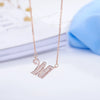 Women's Simple Geometric Copper Pendant Necklace With Rose Gold Tone Zircon Micro Inlay And Cross Chain