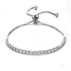 Women's Simple Geometric Copper Pull Bracelet With Claw Set Zircon Diamond Style Fashion Jewelry