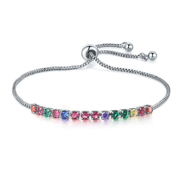 Women's Simple Geometric Copper Pull Bracelet With Claw Set Zircon Diamond Style Fashion Jewelry