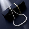 Women's Simple Geometric Copper Pull Bracelet With Claw Set Zircon Diamond Style Fashion Jewelry
