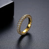 Women's Simple Geometric Copper Ring With Electroplated Micro Inlaid Zircon Full Diamond Light Luxury Jewelry