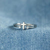 Women's Simple Geometric Copper Zircon Inlaid Ring