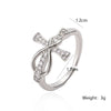 Women's Simple Geometric Copperplated Real Gold Zircon Cross Open Ring With Micro Inlay