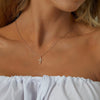 Women's Simple Geometric Cross Necklace In Electroplated Copper With O Shaped Chain Light Luxury Fashion Jewelry