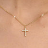 Women's Simple Geometric Cross Necklace In Electroplated Copper With O Shaped Chain Light Luxury Fashion Jewelry