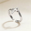Women's Simple Geometric Cross Ring Copper Electroplated Fashion Versatile Casual Jewelry Gift