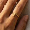 Women's Simple Geometric Cross Ring Copper Electroplated Fashion Versatile Casual Jewelry Gift