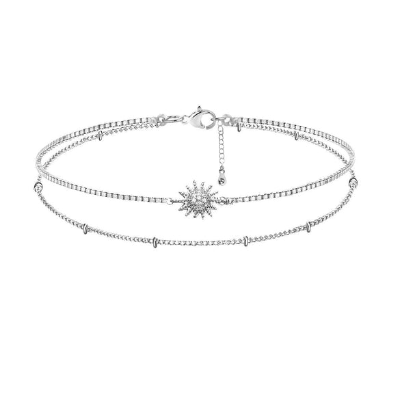 Women's Simple Geometric Double Layer Cross Bracelet In Electroplated Copper Fashion Stacking Bracelet