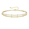 Women's Simple Geometric Double Layer Cross Bracelet In Electroplated Copper Fashion Stacking Bracelet