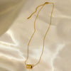 Women's Simple Geometric Electroplated Stainless Steel Oshaped Chain Collarbone Necklace