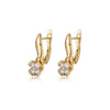 Women's Simple Geometric Four Leaf Flower Metal Earrings With Zircon Electroplated Fashion Party Jewelry