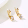 Women's Simple Geometric Four Leaf Flower Metal Earrings With Zircon Electroplated Fashion Party Jewelry
