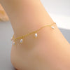 Women's Simple Geometric Freshwater Pearl Titanium Steel Bracelet And Anklet
