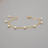 Women's Simple Geometric Freshwater Pearl Titanium Steel Bracelet And Anklet