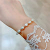Women's Simple Geometric Freshwater Pearl Titanium Steel Chain Bracelet With Electroplating