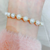 Women's Simple Geometric Freshwater Pearl Titanium Steel Chain Bracelet With Electroplating