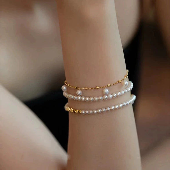 Women's Simple Geometric Handmade Imitation Pearl Bracelet