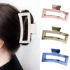 Women's Simple Geometric Handmade Ps Plastic Square Shark Hair Grab Clip