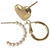 Women's Simple Geometric Heart Shaped Pearl Earrings Alloy Electroplated Love Stud Earrings Temperament Fashion Jewelry