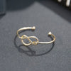 Women's Simple Geometric Knot Open Bracelet Gold Plated Copper Bangle With Figure Eight Shape Business Style