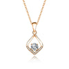Women's Simple Geometric Moissanite Diamond Silver Water Drops Necklace With Cross Chain