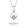 Women's Simple Geometric Moissanite Diamond Silver Water Drops Necklace With Cross Chain