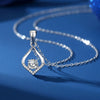 Women's Simple Geometric Moissanite Diamond Silver Water Drops Necklace With Cross Chain