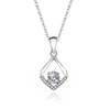 Women's Simple Geometric Moissanite Diamond Silver Water Drops Necklace With Cross Chain