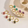 Women's Simple Geometric Natural Stone And Copper Earrings Set With Gemstones