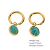 Women's Simple Geometric Natural Stone And Copper Earrings Set With Gemstones