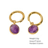 Women's Simple Geometric Natural Stone And Copper Earrings Set With Gemstones