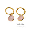 Women's Simple Geometric Natural Stone And Copper Earrings Set With Gemstones
