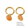 Women's Simple Geometric Natural Stone And Copper Earrings Set With Gemstones